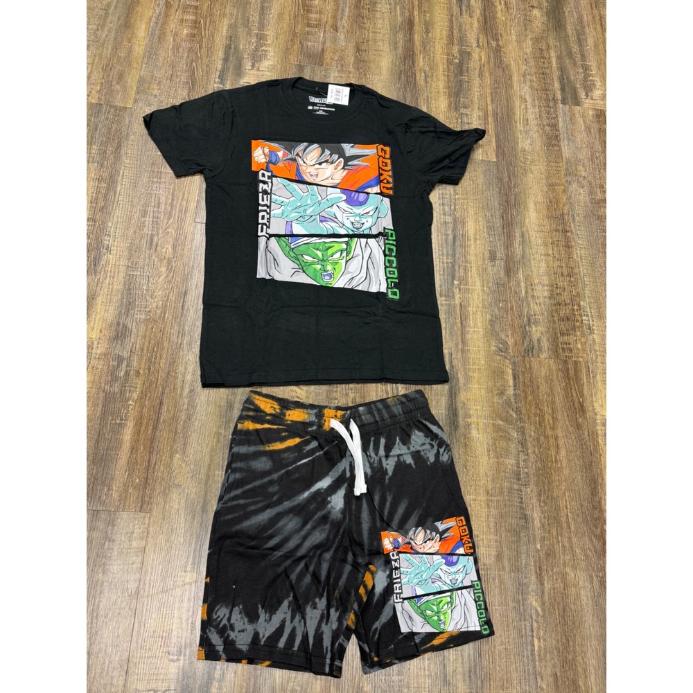 Dragon Ball Z T-Shirt Shorts Set Mens XXL Black New Goku Frieza Piccolo